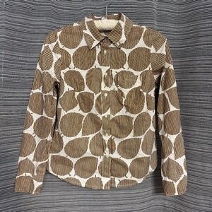 Boden Brown/Cream Button Down Blouse Size 2 Petite